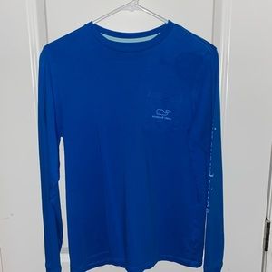 Boys Vineyard Vines long sleeve t-shirt, dark teal blue